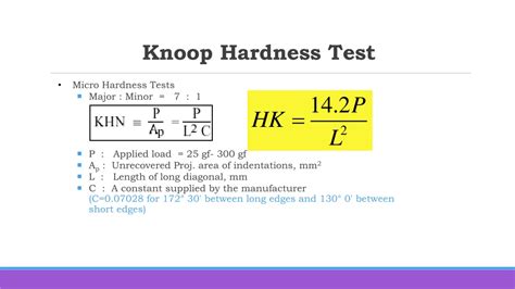 knoop hardness test formula|knoop hardness vs rockwell.